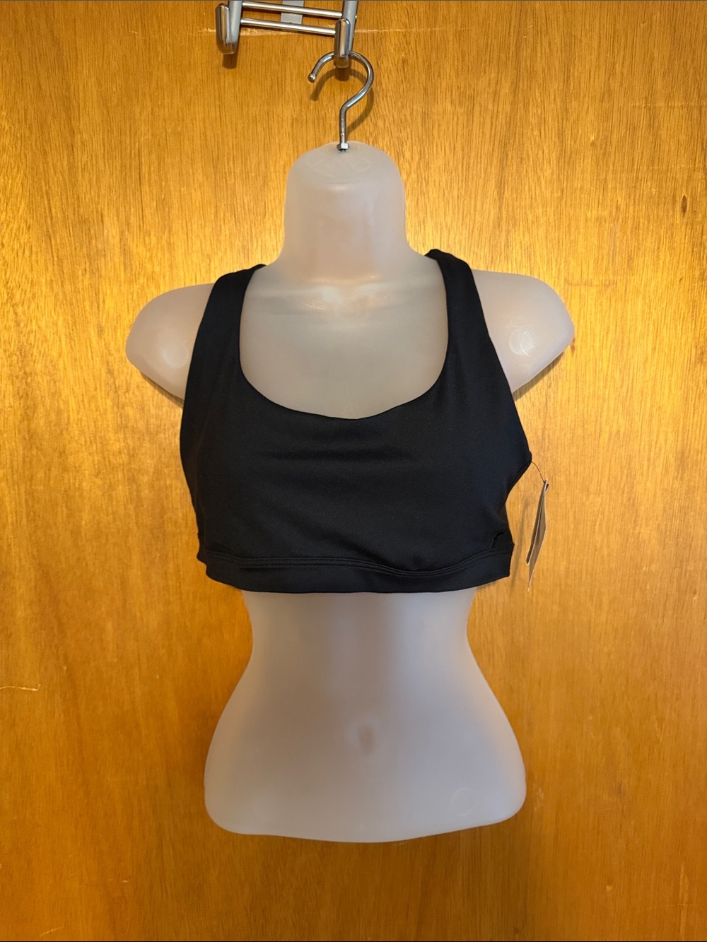 Victoria's Secret Black Strappy  Racerback Sports Bra NWT Sz M